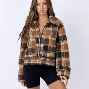 princess polly doria cropped teddy jacket